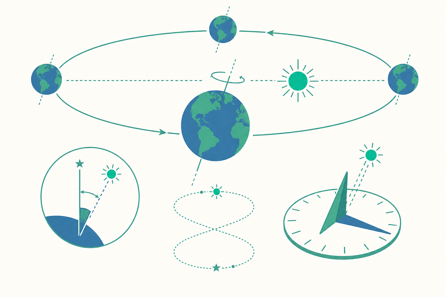 時間與曆法概念示意圖